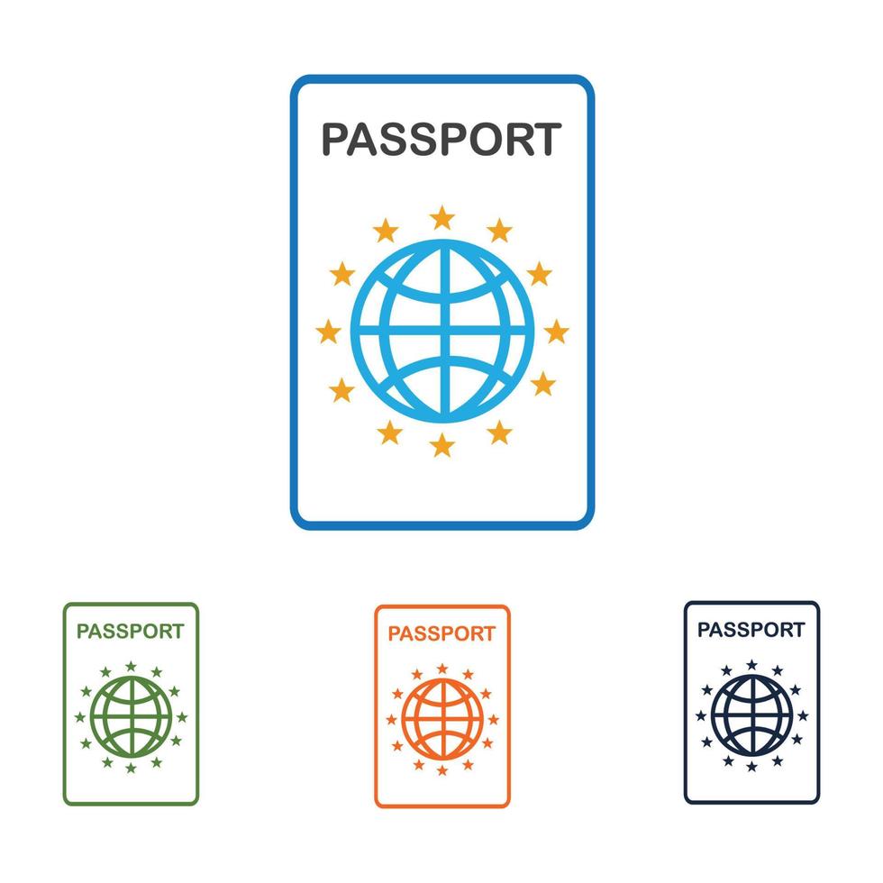logotipo do conjunto de passaporte vetor