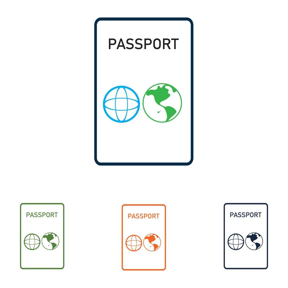 logotipo do conjunto de passaporte vetor