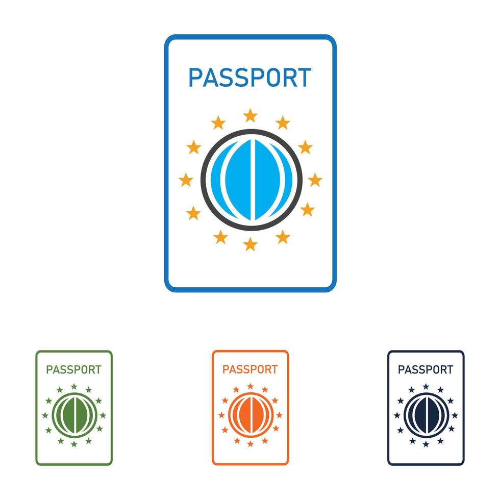 logotipo do conjunto de passaporte vetor