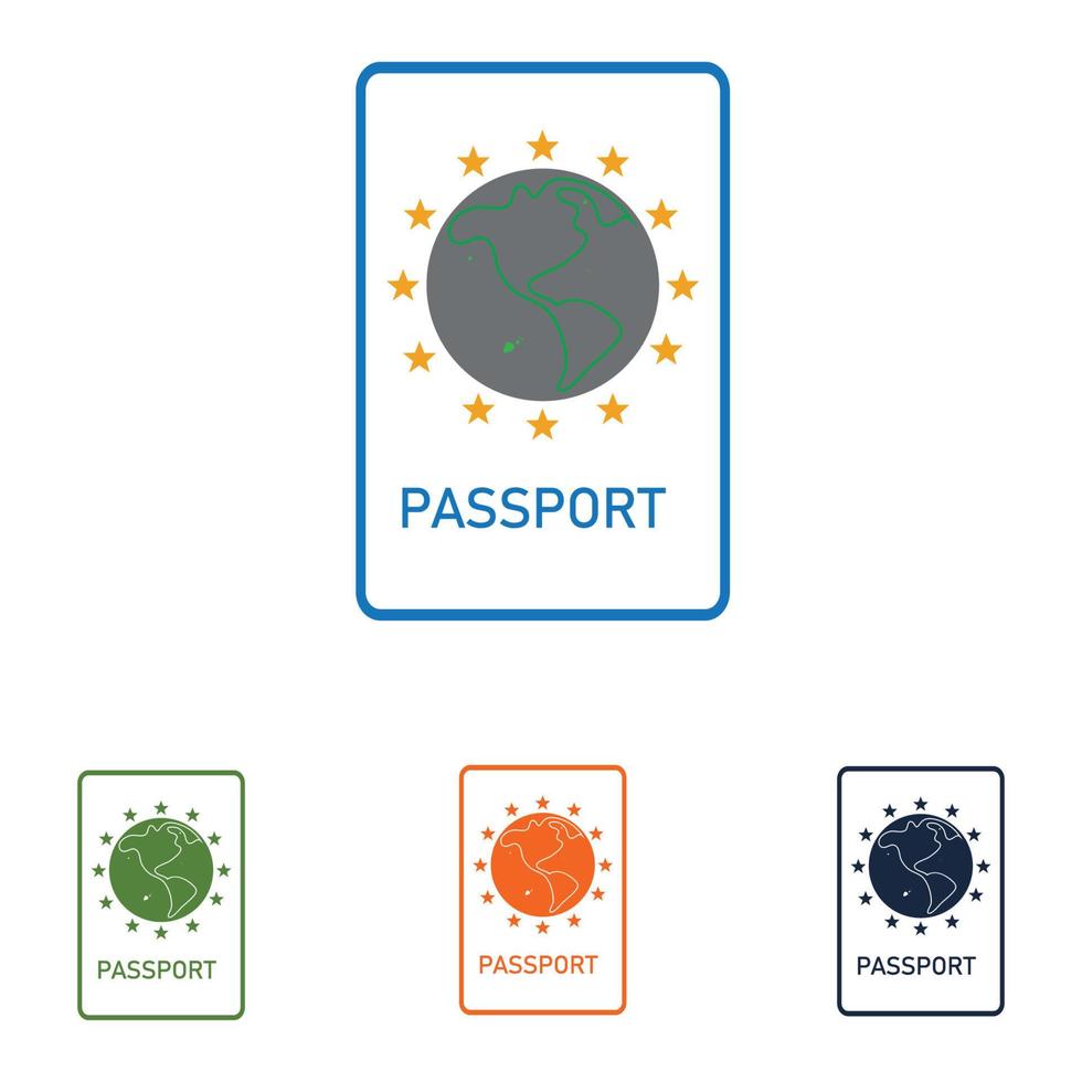 logotipo do conjunto de passaporte vetor