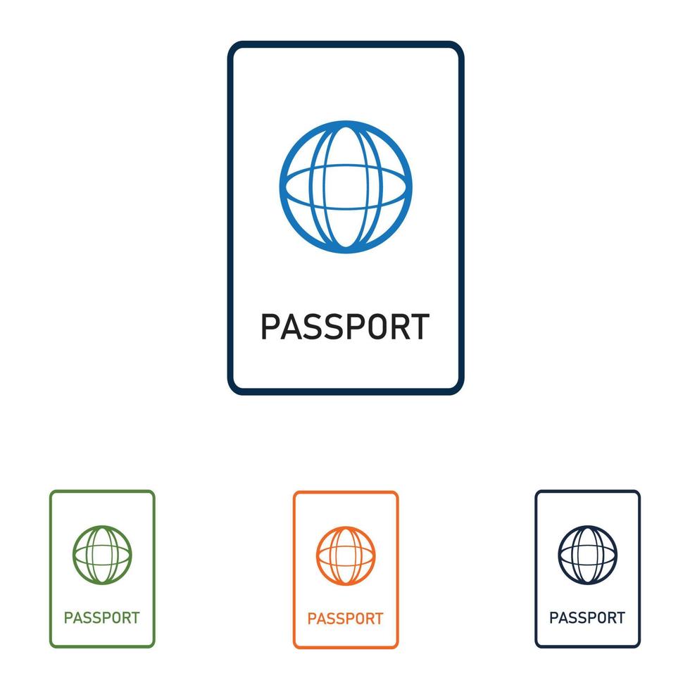 logotipo do conjunto de passaporte vetor