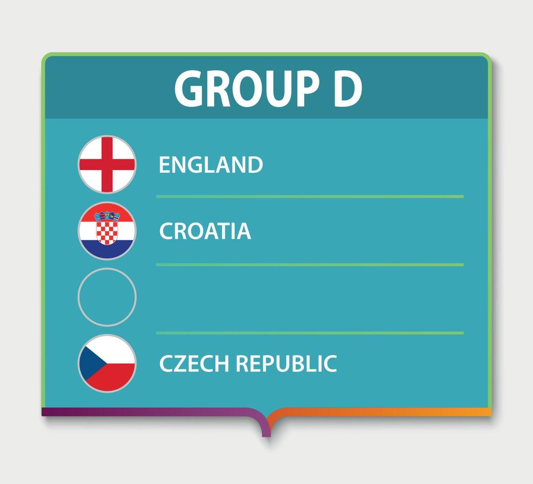grupo de torneio europeu de futebol. vetor