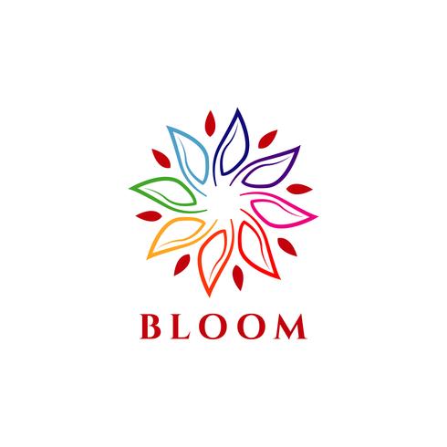 Logotipo colorido da flor vetor