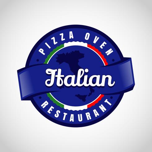 Logotipo italiano da Pizza Azul vetor