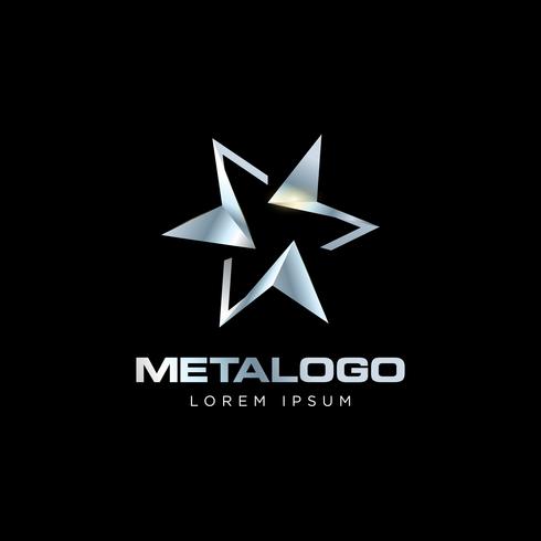 Logotipo de estrela abstrato prata vetor