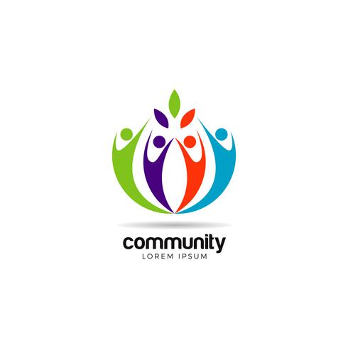 Logotipo colorido da comunidade vetor