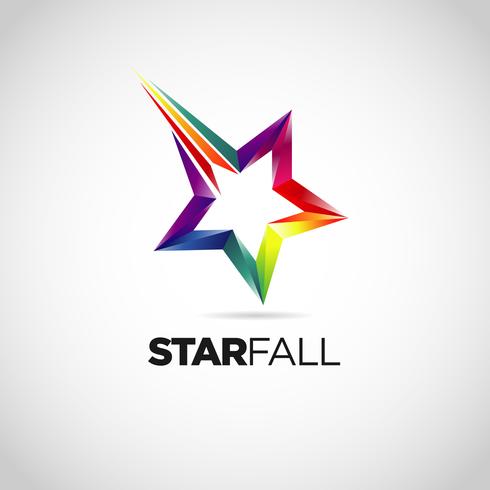 Logotipo colorido da queda da estrela vetor