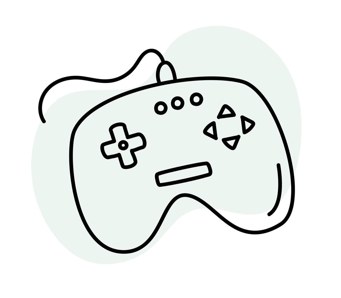 ilustração em vetor doodle desenhado à mão do joystick do jogo do jogador