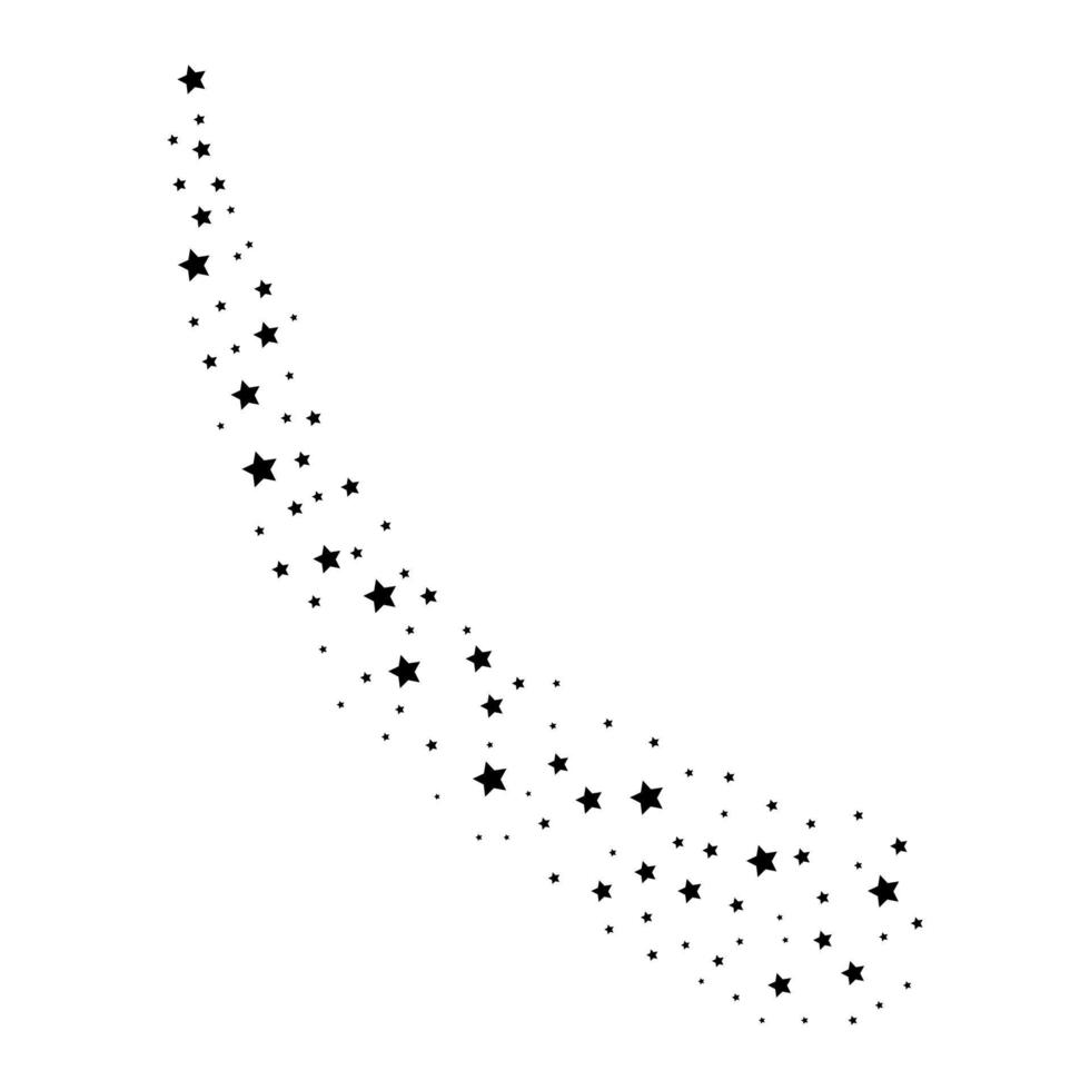 trilha de estrela cadente isolada em branco vetor