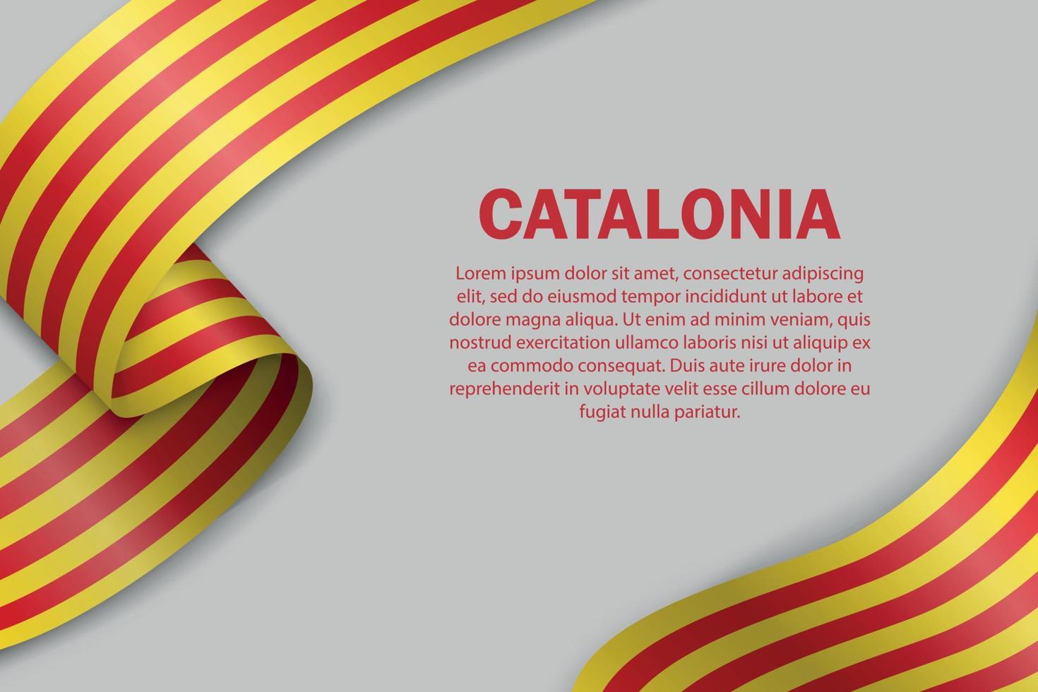 acenando a bandeira da Catalunha em fundo branco vetor