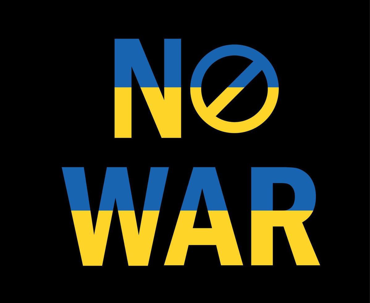 nenhuma guerra na ucrânia ícone emblema símbolo abstrato ilustração vetorial com fundo preto vetor