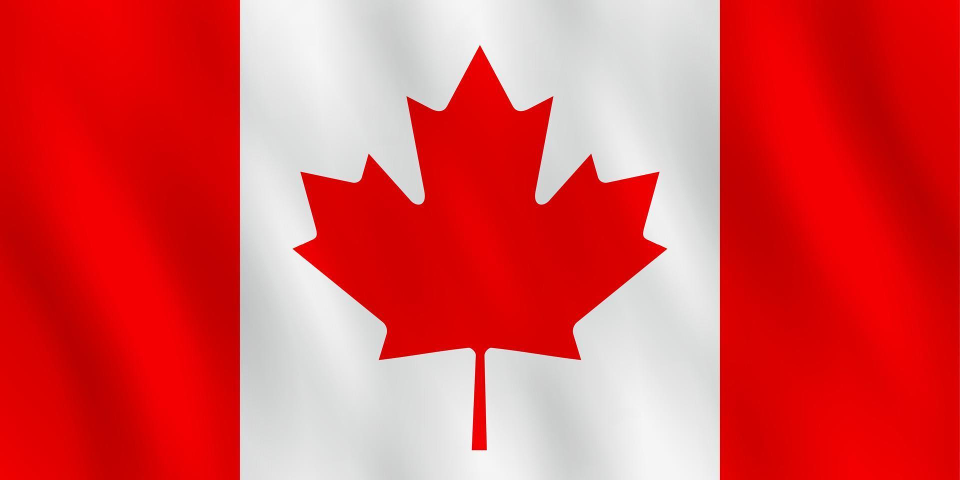 bandeira do canadá com efeito de ondulação, proporção oficial. vetor