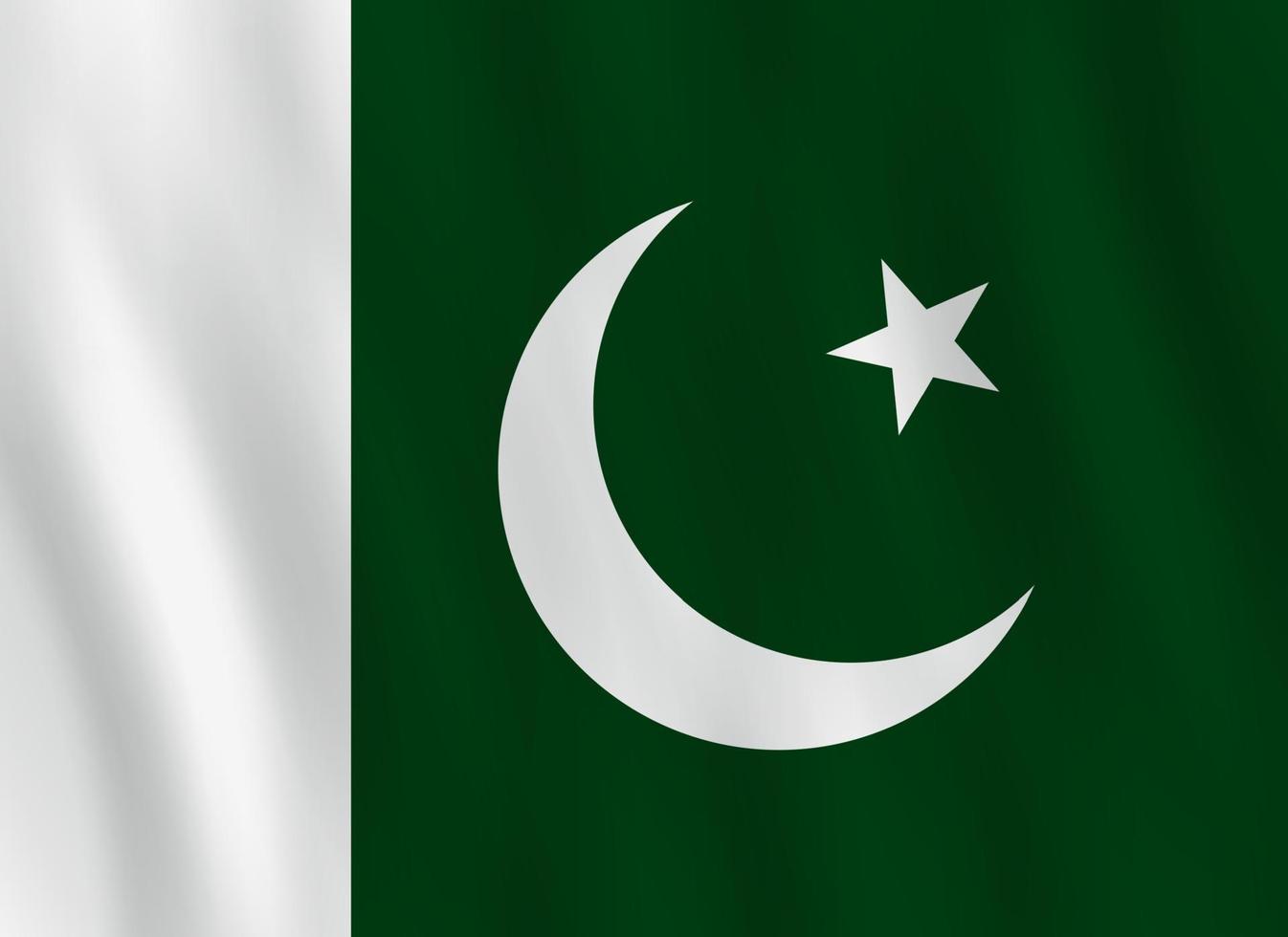 bandeira do paquistão com efeito de ondulação, proporção oficial. vetor