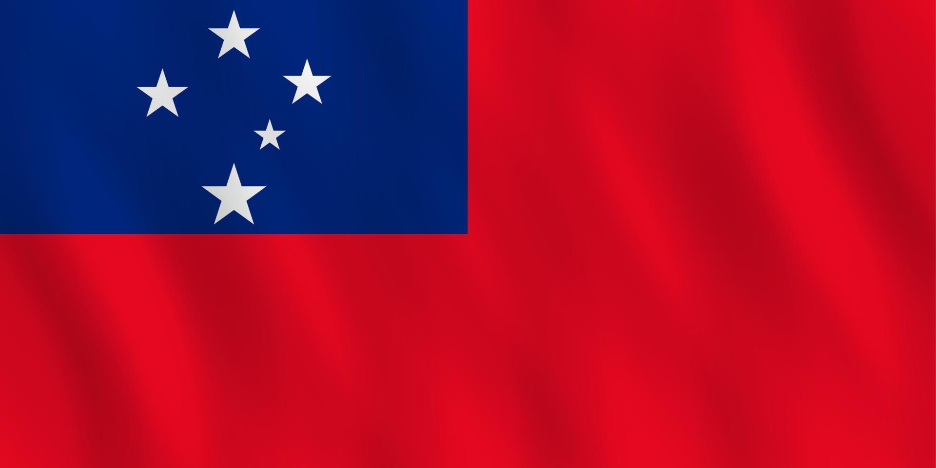 bandeira de samoa com efeito ondulado, proporção oficial. vetor