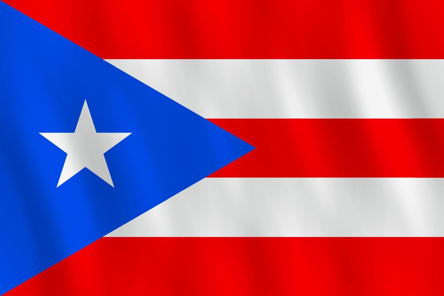 bandeira de porto rico com efeito ondulado, proporção oficial. vetor