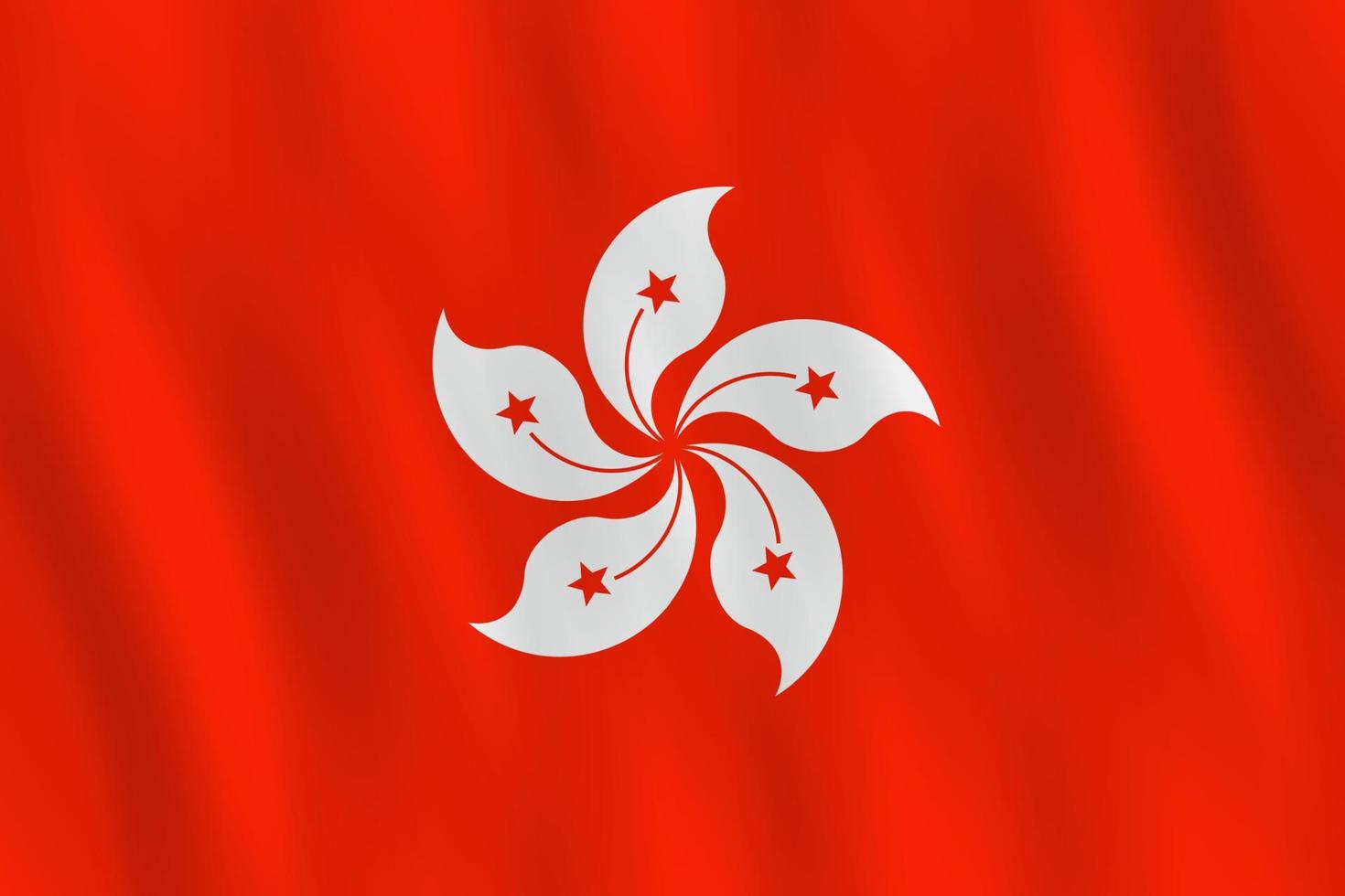 bandeira de hong kong com efeito de ondulação, proporção oficial. vetor