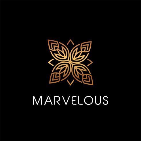 Logotipo elegante floral vetor