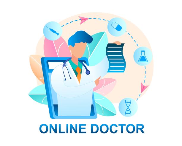 Consultoria on-line de médico vetor