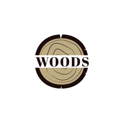 Logotipo de toco de madeira vetor