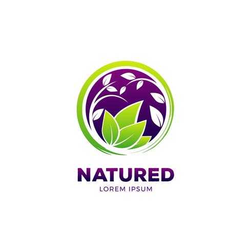 Logotipo de vida saudável da natureza vetor