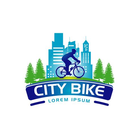 City Bike Logo Banner Sign Ícone de símbolo vetor