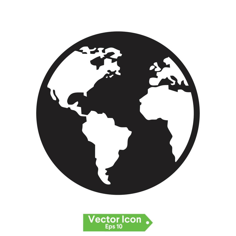 ícones do globo do mapa do planeta. símbolos de terra vetorial, pictogramas globus do mundo, símbolo de geografia ampla de viajante ou conjunto de ícones de exploração de espaço ecológico vetor