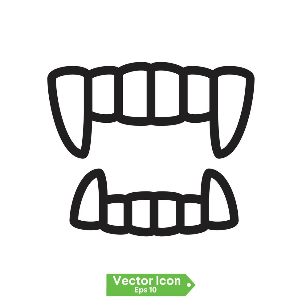 dentes e lábios de vampiro para o halloween. desenho vetorial conjunto  isolado em um fundo branco. 6605279 Vetor no Vecteezy