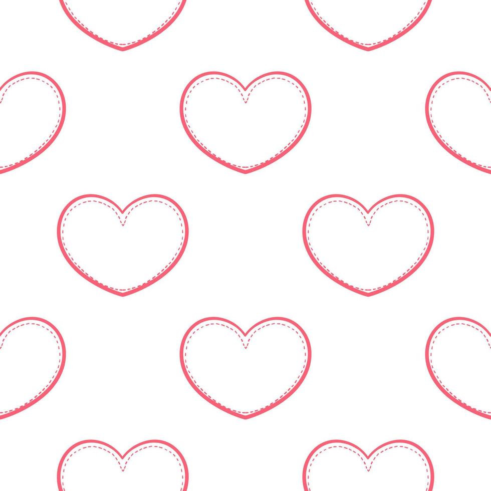 padrão perfeito de coração rosa no estilo de linha pontilhada 3 vetor