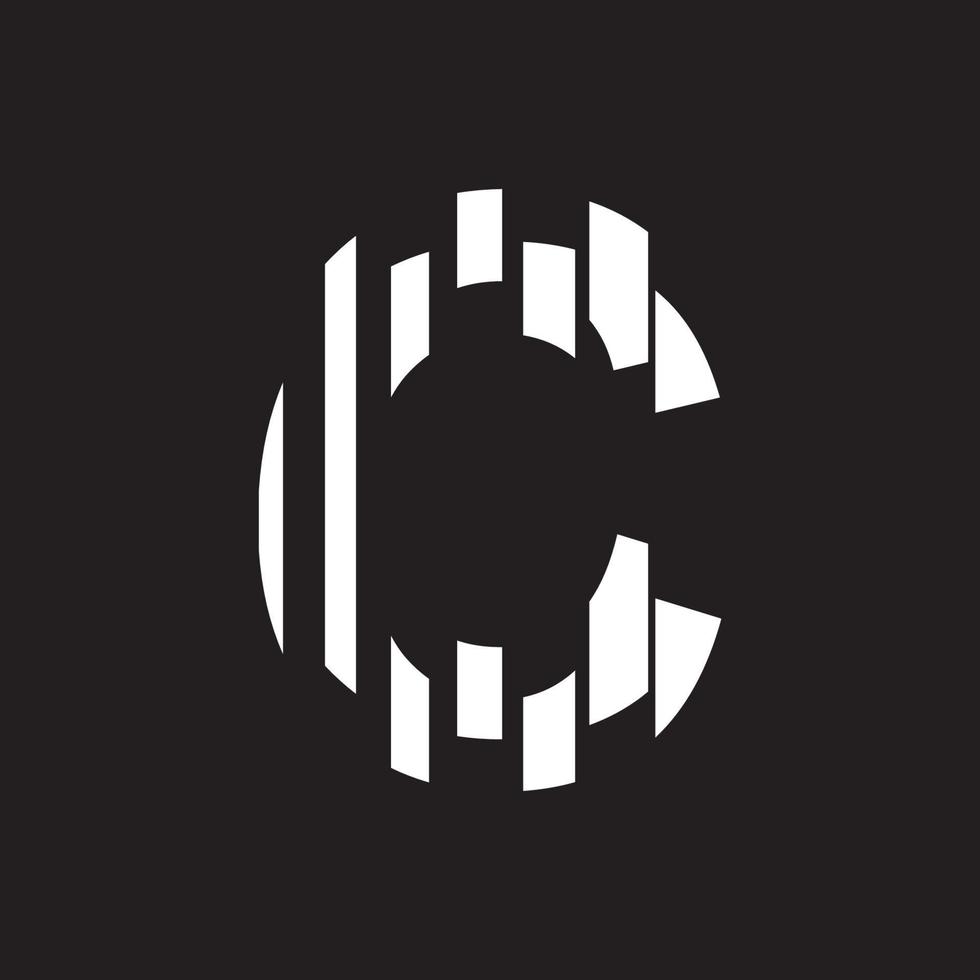 c logotipo abstrato com ilustração de design de efeito de fatia vetor