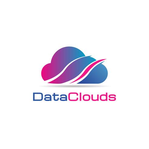 Logotipo de nuvens de dados vetor