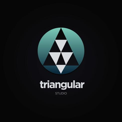 Logotipo do triângulo circular vetor