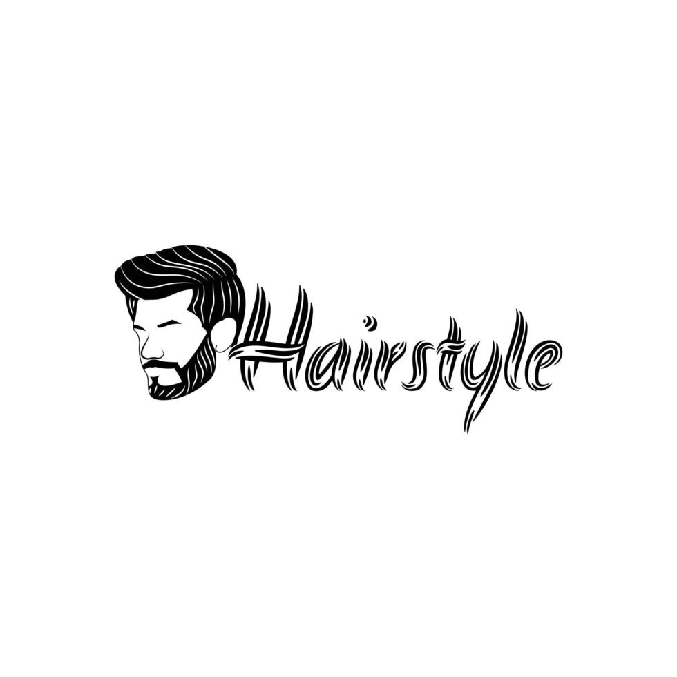 logotipo de penteado masculino, barbearia vetor