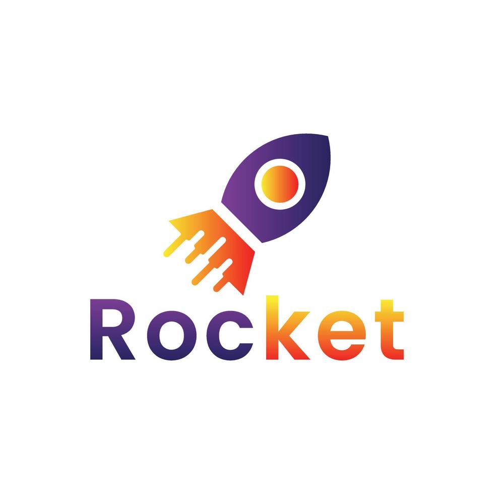 design de logotipo de foguete de marketing digital vetor