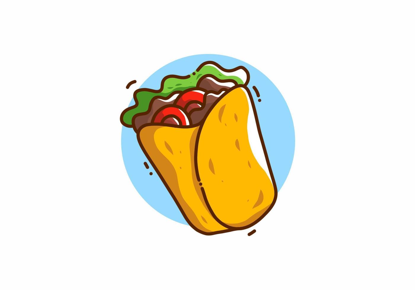 ilustração kawaii fofa de kebab vetor