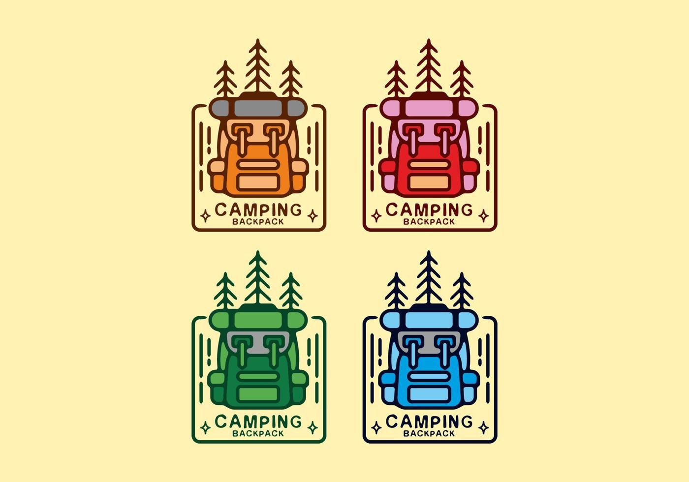 ilustração plana colorida de mochila de acampamento vetor