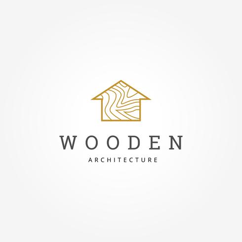 Logotipo de arquitetura de casa de madeira vetor