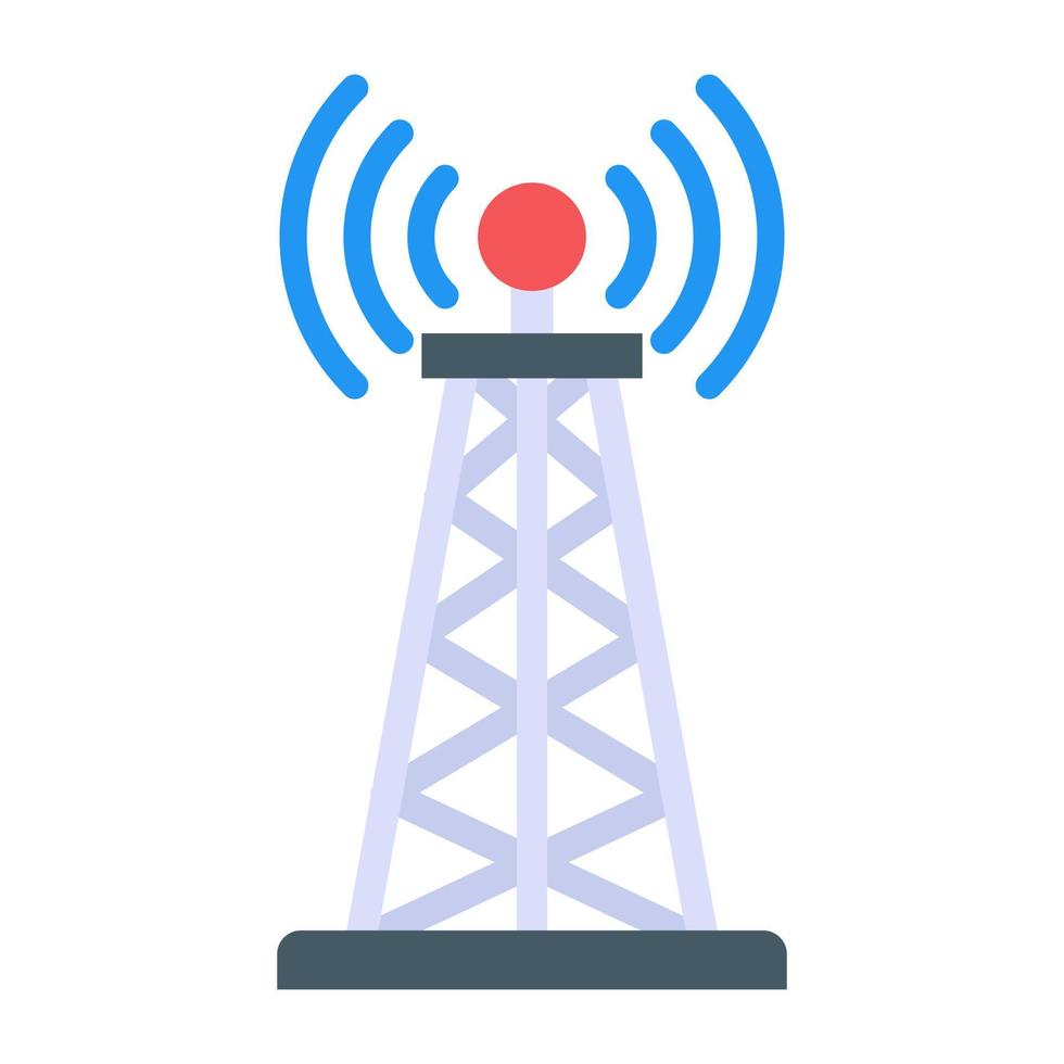 torre de sinal em ícone editável na moda plana vetor
