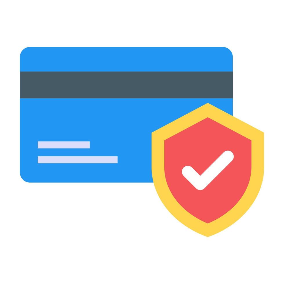 pagamento seguro em ícone plano, vetor editável