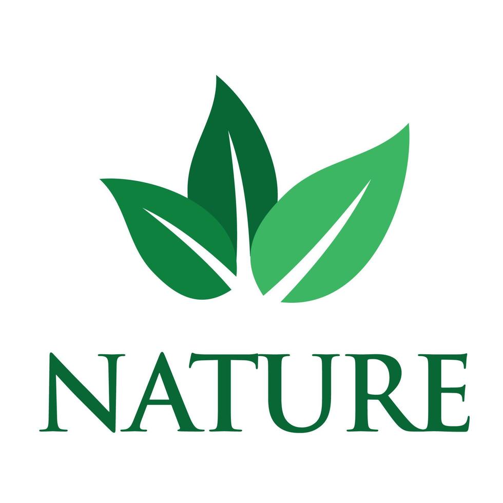 modelo de logotipo de natureza de três folhas vetor