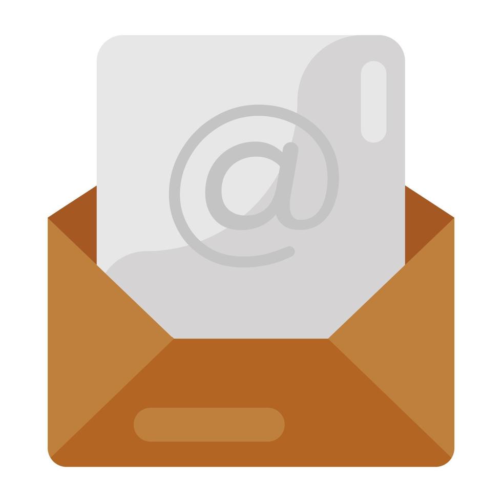 carta dentro do envelope, ícone plano de correio vetor