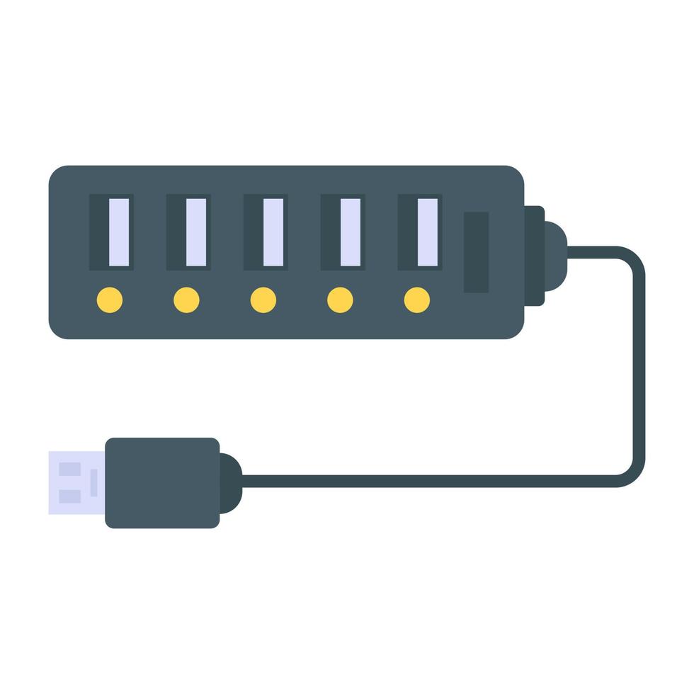 ícone plano do adaptador usb, vetor editável