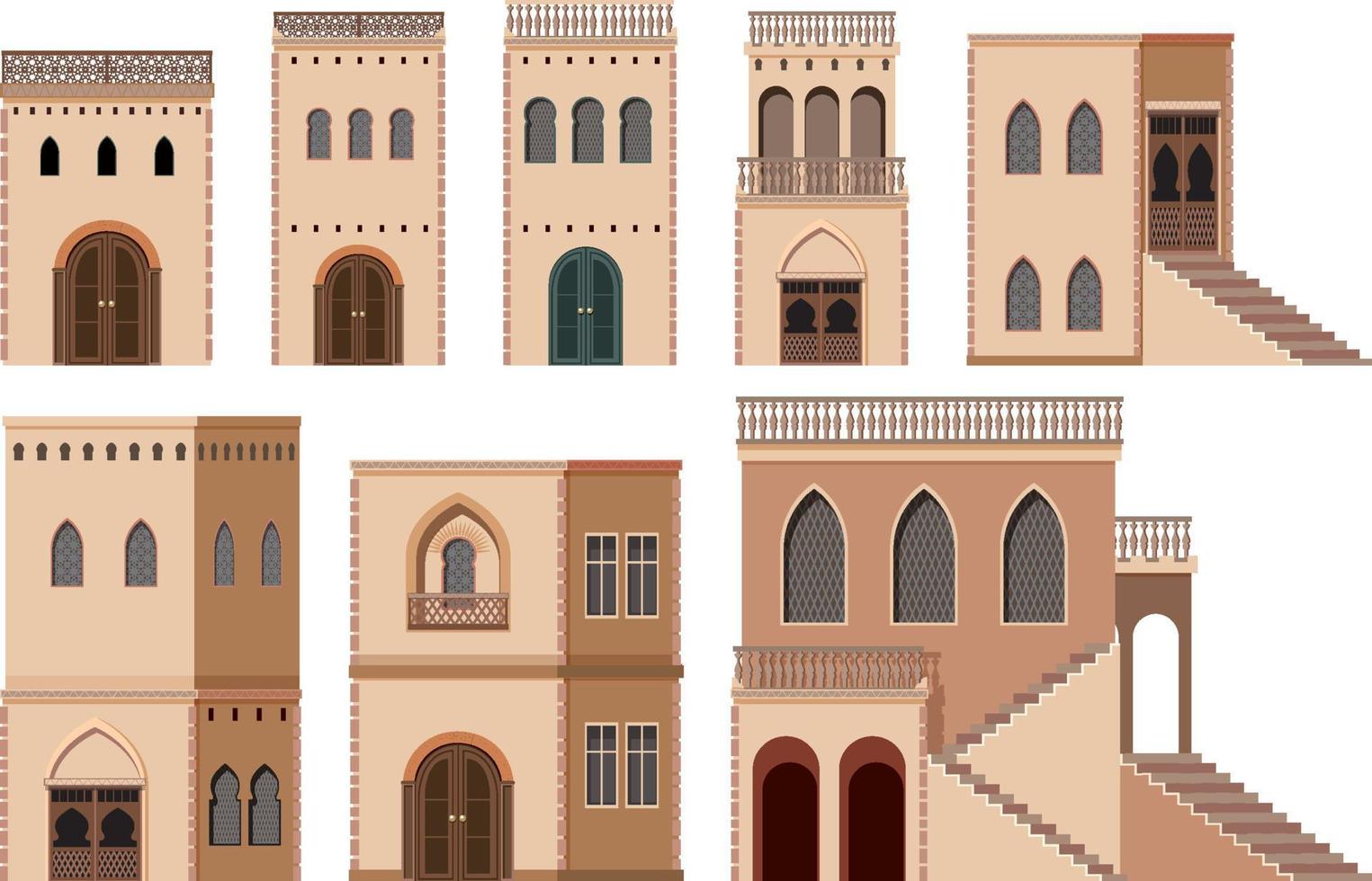 design de construção diferente na cor marrom vetor