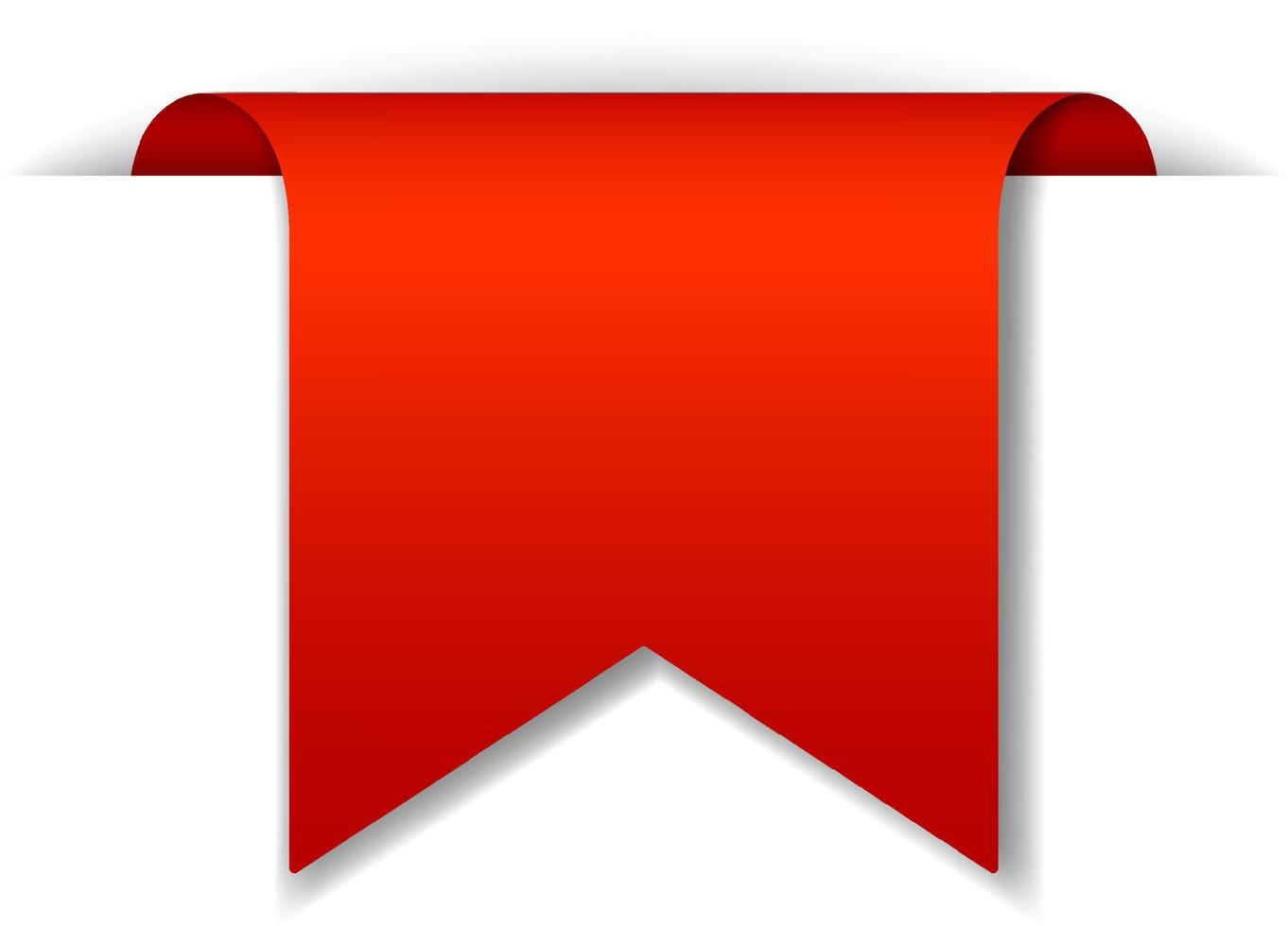 design de bandeira vermelha em fundo branco vetor