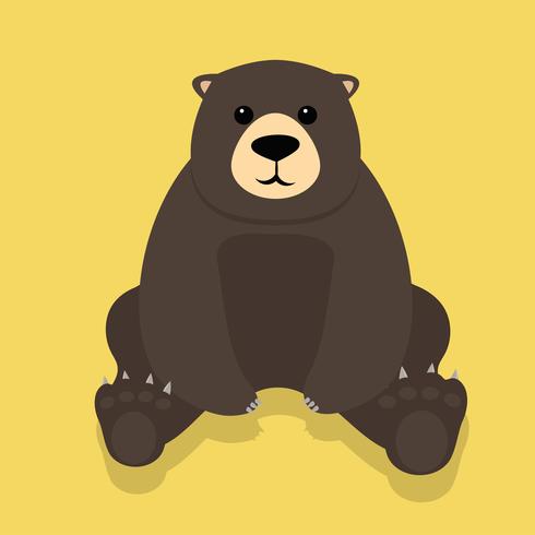 Urso de pelúcia solitário sentado vector