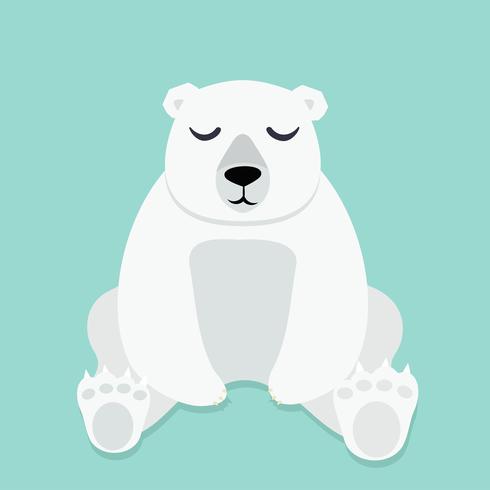 Urso polar solitário sentado vector