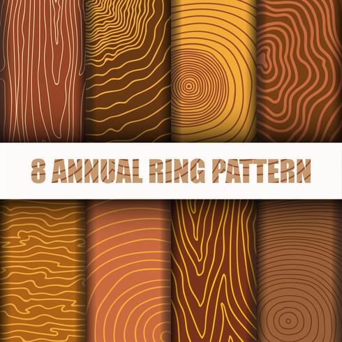 8 Anual Ring Pattern Background Set coleção vetor