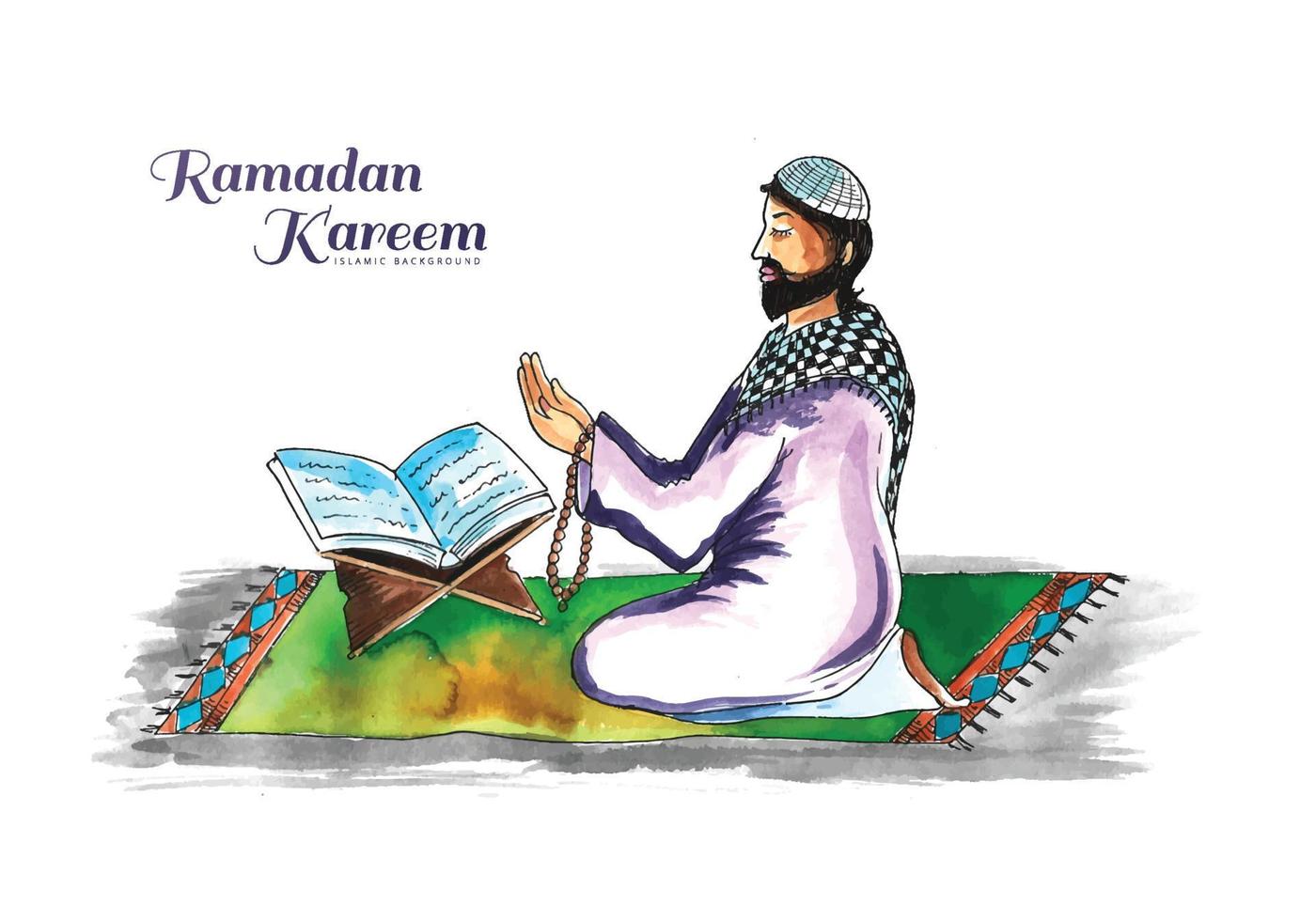 fundo de cartão de saudação ramadan kareem ou ramazan mubarak vetor
