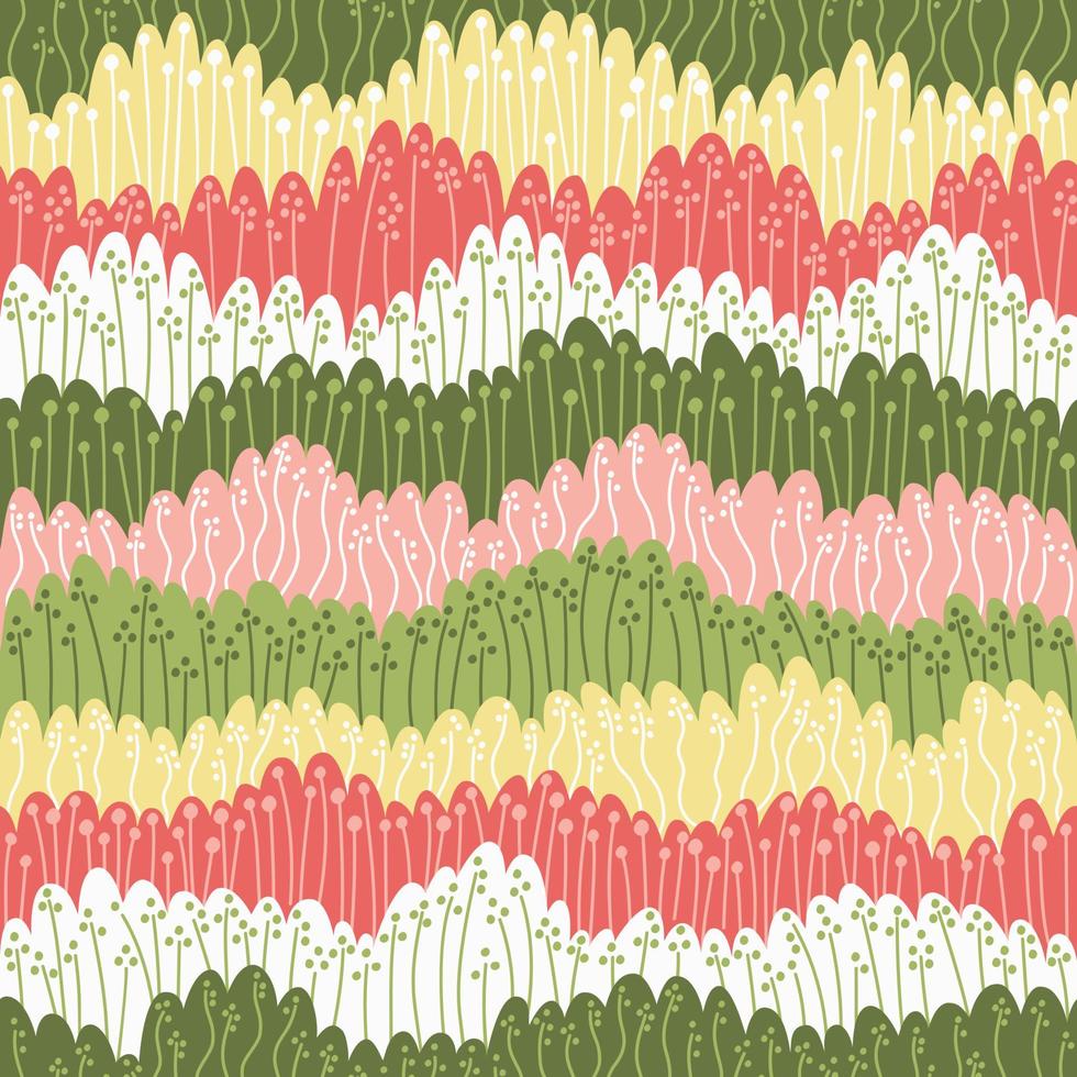 padrão perfeito de listras coloridas de ervas vetor