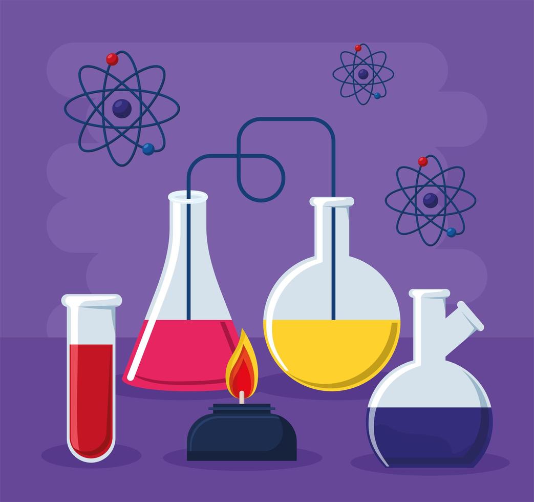 cartaz do laboratório de química vetor