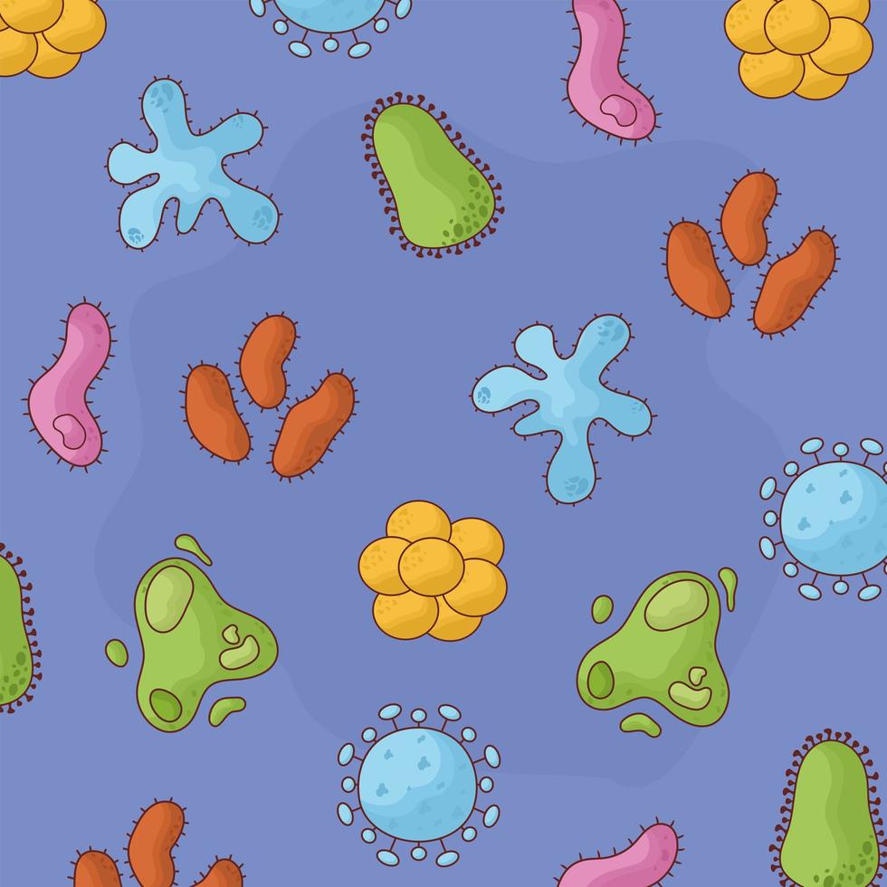 papel de parede de bactérias coloridas vetor